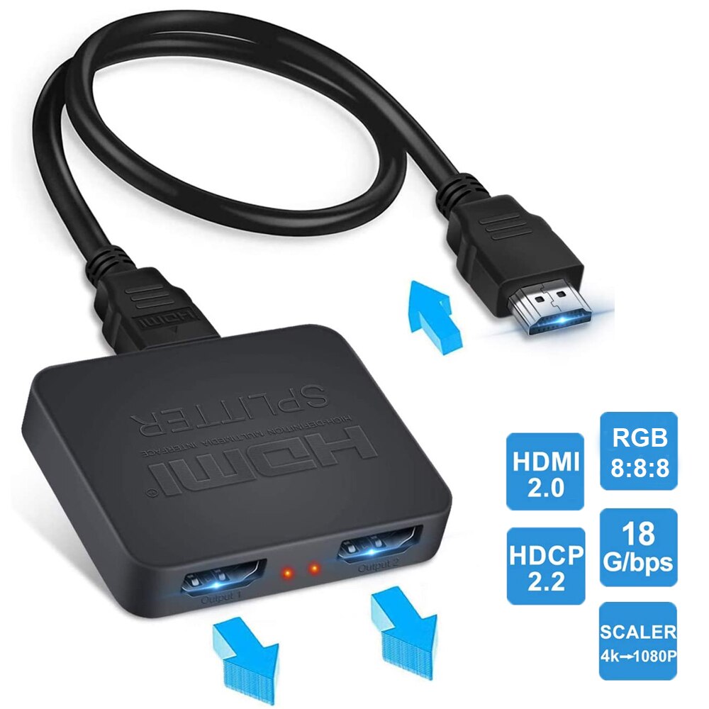 Navceker-HDMI й 1x2 1080P 4K HDMI й 1  2  2 Ʈ, HDMI  HDMI ̺ й 2.0, PS4 PS5 Xbox ȣȯ